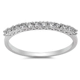 Sterling Silver Clear CZ RingAnd Face Height of  2 mm