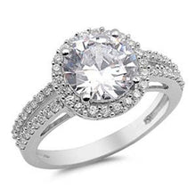 Load image into Gallery viewer, Sterling Silver Round Shaped Clear CZ RingsAnd Face Height 12mm