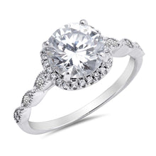 Load image into Gallery viewer, Sterling Silver Round Cubic Zirconia Ring