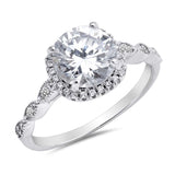 Sterling Silver Round Cubic Zirconia Ring