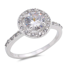 Load image into Gallery viewer, Sterling Silver Round Shaped Clear CZ RingAnd Face Height 11mm