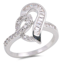 Load image into Gallery viewer, Sterling Silver Heart Shaped Clear CZ RingsAnd Face Height 16mm