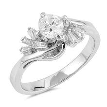 Load image into Gallery viewer, Sterling Silver Round Shaped Clear CZ RingsAnd Face Height 10mm