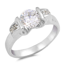 Load image into Gallery viewer, Sterling Silver Round Shaped Clear CZ RingsAnd Face Height 7mm