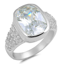 Load image into Gallery viewer, Sterling Silver Rhombus Shaped Clear CZ RingsAnd Face Height 16mm