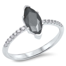 Load image into Gallery viewer, Sterling Silver Ring with Clear CZ and Black CZ StoneAnd Face Height of  12 mm