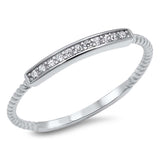 Sterling Silver Clear CZ RingAnd Face Height of  2mm