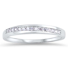 Load image into Gallery viewer, \r\nSterling Silver Trendy Ring with Clear CZAnd \r\nFace Height of 3 mm