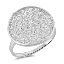 Load image into Gallery viewer, Sterling Silver Dome Shaped Clear CZ RingAnd Face Height 18mm