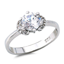 Load image into Gallery viewer, Sterling Silver Round Shaped .925 Clear CZ RingsAnd Face Height 8mm