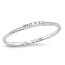 Load image into Gallery viewer, Sterling Silver CZ ring with Four CZ CenterAnd Face Height of 2 mm