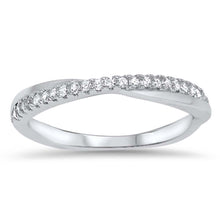 Load image into Gallery viewer, Sterling silver Double Band CZ RingAnd Face Height of 2 MM