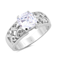 Load image into Gallery viewer, Sterling Silver Celtic Rhombus Shaped Clear CZ RingAnd Face Height 8mm