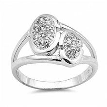 Load image into Gallery viewer, Sterling Silver Ovals Shaped Clear CZ RingAnd Face Height 13mm