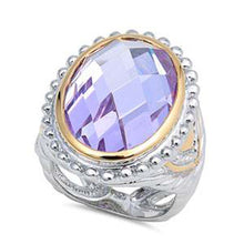 Load image into Gallery viewer, Sterling Silver Oval Shaped Lavender CZ RingsAnd Face Height 24mm