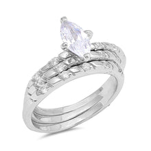 Load image into Gallery viewer, Sterling Silver Diamond Cut Shaped Clear CZ RingsAnd Face Height 11mm