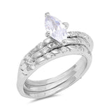 Sterling Silver Diamond Cut Shaped Clear CZ RingsAnd Face Height 11mm