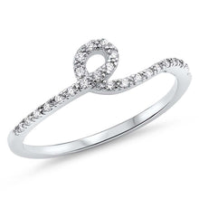 Load image into Gallery viewer, Sterling Silver Rope Shaped Clear CZ RingAnd Face Height 5mm