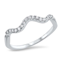 Load image into Gallery viewer, Sterling Silver Trendy Ring with Pave Clear Cz StonesAnd Face Height of 4MM