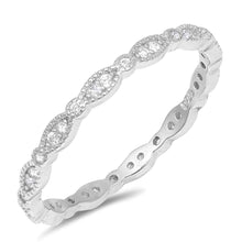 Load image into Gallery viewer, Sterling Silver Oval Shaped Clear CZ RingAnd Face Height 2mm