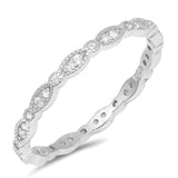 Sterling Silver Oval Shaped Clear CZ RingAnd Face Height 2mm