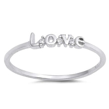 Load image into Gallery viewer, Sterling Silver Love Shaped Clear CZ RingAnd Face Height 3mm