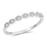 Sterling Silver Infinity Shaped Clear CZ Ring And Face Height 3mm