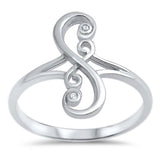 Sterling Silver Celtic Shaped Clear CZ RingAnd Face Height 17mm