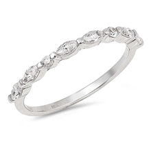 Load image into Gallery viewer, Sterling Silver Oval Shaped Clear CZ RingAnd Face Height 2mm