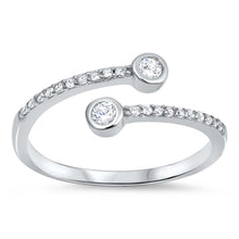 Load image into Gallery viewer, Sterling Silver Round Edges Shaped Clear  CZ RingAnd Face Height9mm