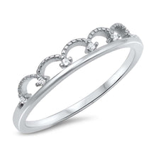 Load image into Gallery viewer, Sterling Silver Crown Shaped Clear CZ RingAnd Face Height 4mm