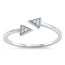 Load image into Gallery viewer, Sterling Silver Triangle Shaped Clear CZ RingAnd Face Height 4mm