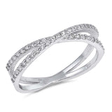 Sterling Silver Infinity Shaped Clear CZ RingAnd Face Height 5mm