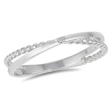 Load image into Gallery viewer, Sterling Silver Infinity Shaped Clear CZ Ring And Face Height 4mm