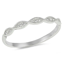 Load image into Gallery viewer, Sterling Silver Infinity Shaped Clear CZ RingAnd Face Height 2mm