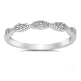 Sterling Silver Infinity Shaped Clear CZ RingAnd Face Height 2.5mm