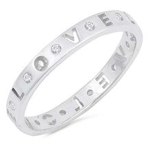 Load image into Gallery viewer, Sterling Silver Love Eternity Shaped Clear CZ RingAnd Face Height 3mm