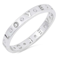 Sterling Silver Love Eternity Shaped Clear CZ RingAnd Face Height 3mm