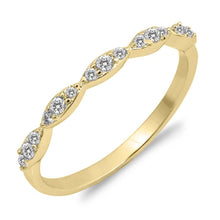 Load image into Gallery viewer, Sterling Silver Yellow Gold Plated Infinity Shaped Clear CZ RingAnd Face Height 2mm