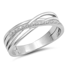 Load image into Gallery viewer, Sterling Silver Infinity Shaped With Clear CZ RingAnd Face Height 6mm