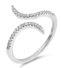 Load image into Gallery viewer, Sterling Silver Curve Shaped Clear CZ RingAnd Face Height 12mm
