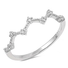 Load image into Gallery viewer, Sterling Silver Constellation Shaped Clear CZ RingAnd Face Height 5mm