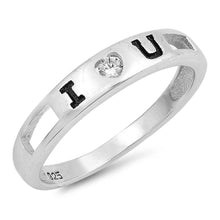 Load image into Gallery viewer, Sterling Silver Heart Shaped With Clear CZ RingAnd Face Height 6mm