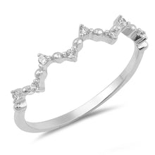 Load image into Gallery viewer, Sterling Silver Circle Shaped With Clear CZ RingAnd Face Height 4mm