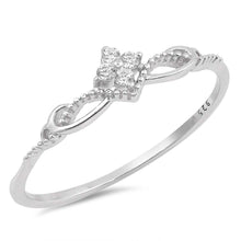 Load image into Gallery viewer, Sterling Silver Circle Shaped With Clear CZ RingAnd Face Height 6mm