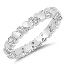 Load image into Gallery viewer, Sterling Silver Square Shaped With Clear CZ RingAnd Face Height 3mm