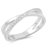 Sterling Silver Round Shaped With Clear CZ RingAnd Face Height 5mm