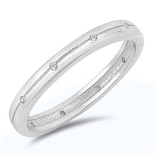 Load image into Gallery viewer, Sterling Silver Circle Shaped Marquis Band With Clear CZ RingAnd Face Height 3mm