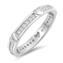 Load image into Gallery viewer, Sterling Silver Round Shaped With Clear CZ RingAnd Face Height 4mm