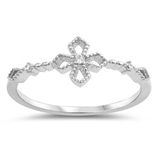 Load image into Gallery viewer, Sterling Silver Round Shaped With Clear CZ RingAnd Face Height 7mm